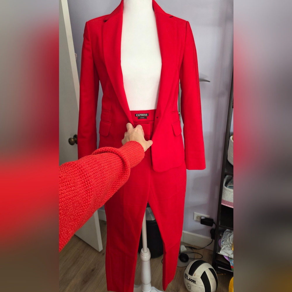 Express Women Vibrant Red Suit